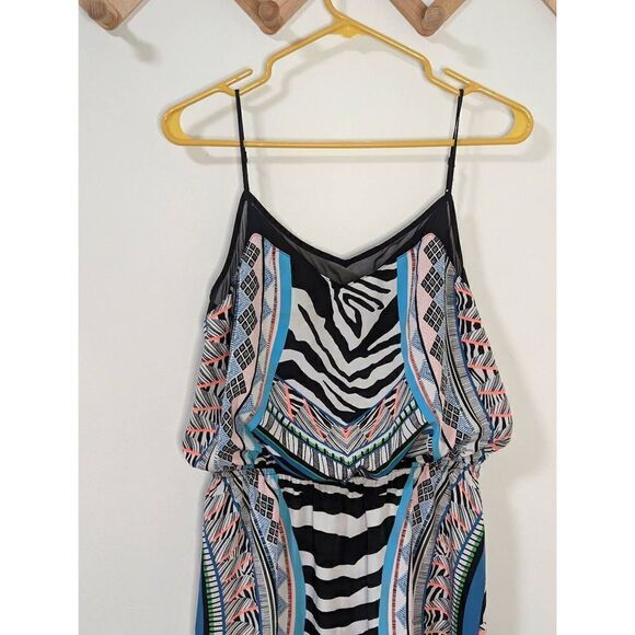 Express Women's Animal Geometric Maximalist Patterned Dress - Size M - Picture 2 of 6